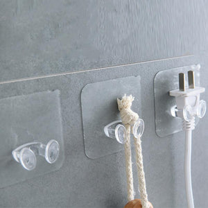 10PCS 5PCS Adhesive Hooks Rack Wall Hanger Space Saver Flower Heavy Load Transparent Strong Self Strong Kitchen Bathroom Towel